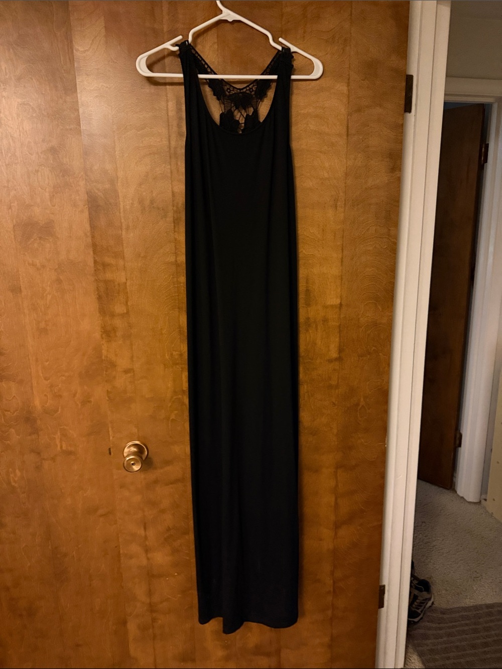 Massimo Black Lace-Back Maxi Dress